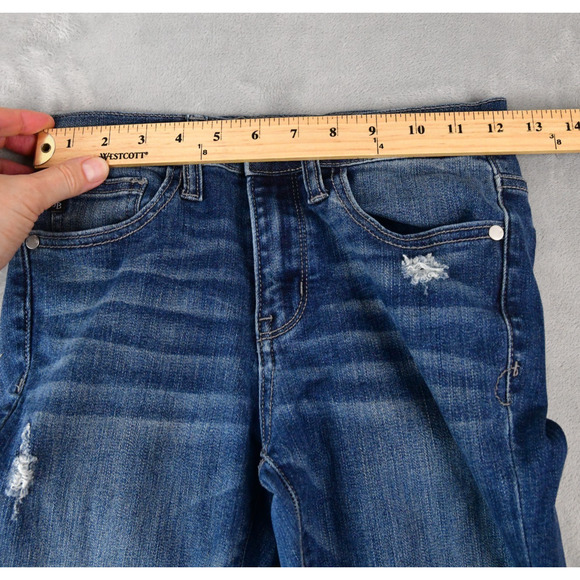 Judy Blue Jeans Womens 5/27 (24x29) Skinny Blue Denim Distressed JB8263DK - Picture 8 of 10